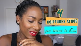 4 Coiffures Afros pour une hôtesse de lair tuto [upl. by Fulcher]