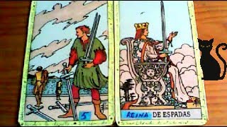 Combinaciones tarot con el CINCO de ESPADAS  ARCANOS MENORES DE ESPADAS Por TARA [upl. by Llennej]