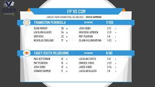 VPC Kookaburra Mens Premier Thirds Round 13  Frankston Peninsula v Casey South Melbourne [upl. by Norahs]