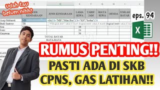 LATIHAN RUMUS WAJIB DI PRAKTIK KERJA EXCEL SKB CPNS [upl. by Fogel]