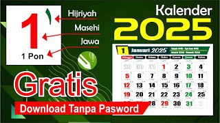 KALENDER 2025  Kalender 2025 lengkap dengan Libur nasional Hijriyah Jawa  Template Download CDR [upl. by Vanda]