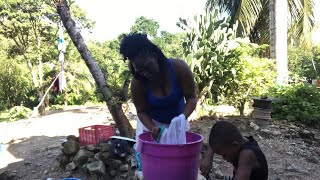 How Jamaicans Hand Wash amp Dry Clothes Life In Jamaica Jamaica Vlog [upl. by Ybloc233]