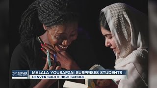 Malala makes surprise visit to Denver school [upl. by Earb684]