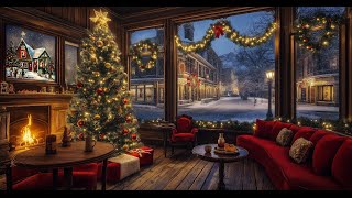 Cozy Christmas Ambience  Crackling Fireplace  Christmas Music [upl. by Oivlis]