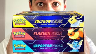 NEW TYPE OF POKEMON CARD IS OUT Opening VMAX Premium Collection Boxes [upl. by Atekahs]