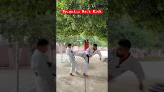 Karate Spinning Back Kick shorts martialarts selfdenfense [upl. by Zane635]