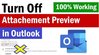 How to Disable Outlook from Previewing PDF Attachments  How To Turn Off Attachment Preview [upl. by Tychonn]