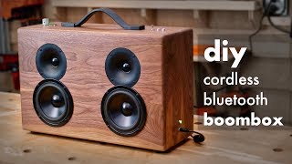 DIY Battery Powered Bluetooth Speaker  How To Build  Woodworking [upl. by Goles]