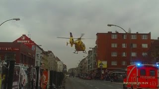 ADACHubschrauber am SBhf Hermannstraße 06032015 [upl. by Akerdnuhs]