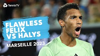 Felix AugerAliassime Best Plays vs Quentin Halys  Marseille 2024 Highlights [upl. by Hippel]