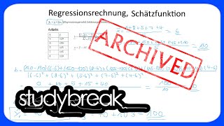 ARCHIVIERT Regressionsrechnung Schätzfunktion  Deskriptive Statistik [upl. by Renraw77]