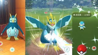 《Pokemon Go》好強的色違帝王拿波加農水砲！第1隻就是色違波加曼！Shiny Piplup ポッチャマ ！エンペルト Empoleon！波加曼社群日！Piplup Community Day [upl. by Ydoc743]