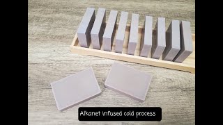 Alkanet root powder infused cold process soap [upl. by Bound]