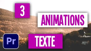 Faire 3 ANIMATIONS TEXTE très basiques avec PREMIÈRE PRO CC TUTO FR [upl. by Ernaline]