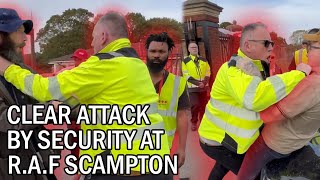 Security Attack CLEAR angle of Securitas Footsoldier attacking and assaulting Protesters scampton [upl. by Asatan396]