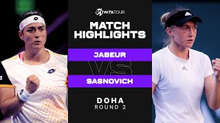 Ons Jabeur vs Aliaksandra Sasnovich  2022 Doha Round 2  WTA Match Highlights [upl. by Arahd184]