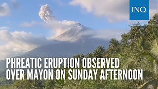 Phreatic eruption observed over Mayon on Sunday afternoon [upl. by Su196]