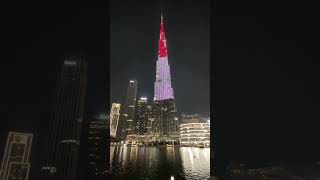 Syria flag lights up Burj Khalifa Syria Independence Day [upl. by Nomae]