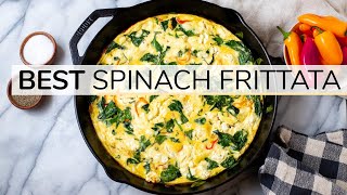 SPINACH FRITTATA  easy healthy recipe [upl. by Nodnas]