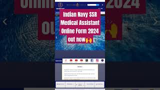 Indian Navy SSR Medical Assistant Online Form 2024 out now🙌 [upl. by Sacram]