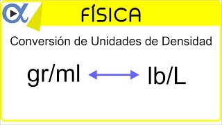 CONVERSIÓN DE UNIDADES DE DENSIDAD gramos por mililitro grml a libras por litro lbL [upl. by Adaval]