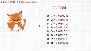 MULTIPLI DIVISORI E CRITERI DI DIVISIBILITA  Lez 8  Prima Media [upl. by Uttica]