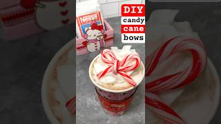 How to make Candy Cane Bows ♥️🤍♥️ christmascrafts christmasrecipe holidaywithyoutube [upl. by Elnar242]