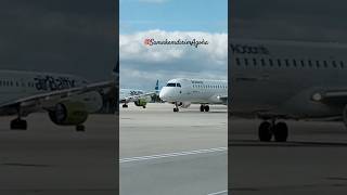 AirDolomiti Embraer 195 vs AirBaltic Airbus 220 fly vial airport [upl. by Dlorej]