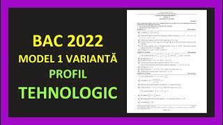 Bacalaureat matematica 2022 varianta tehnologic rezolvata model bac mate pregatire bac tehnologic [upl. by Uamak555]