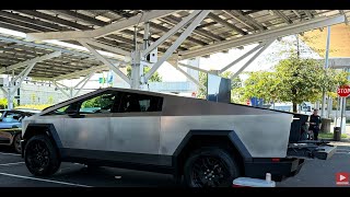 Cybertruck Test Drive Rivian Tesla Supercharger Demo Northeast Electric Vehicle Symposium 2024 [upl. by Ahseyk367]