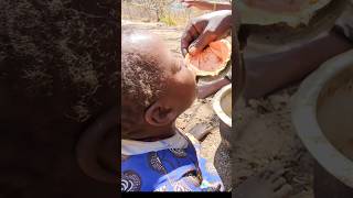 Hadzabe baby is having organic baboon soup  hadzabe way of life shortfeed africa hadzabe [upl. by Farrar]