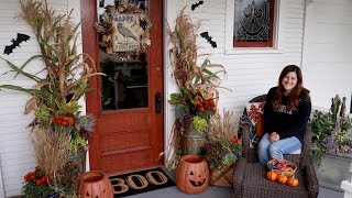 Decorating our front porch for FallHalloween 🎃👻 Garden Answer [upl. by Zizaludba]