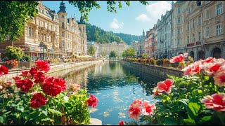 Walking Tour of Karlovy Vary Exploring the Czech Health Resort and Retirement Haven in 4K [upl. by Hasseman]