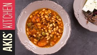 Greek White Bean Soup  Fasolada  Akis Petretzikis [upl. by Wendeline]