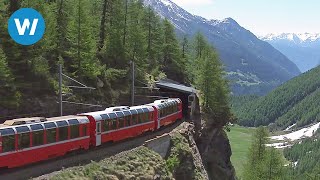 Worlds Most Beautiful Railway  The Bernina Express [upl. by Dnomso95]