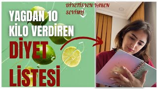 Diyet ile Yağdan 10 Kilo Vermek Mümkün🌟 YAĞ YAKICI DİYET LİSTESİ💜 diyetisyen kiloverme [upl. by Esiole]