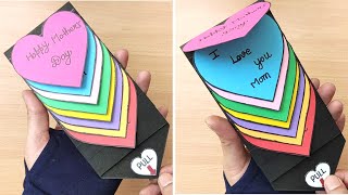 DIY  Happy Mothers Day Special Card  Rainbow Water Fall Greeting Card  Pull me  Handmade card [upl. by Machutte]