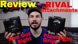 Review Nerf Rival Attachments Red Dot Sight and Flashlight Grip [upl. by Jocelyne45]