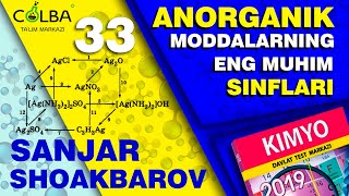 ANORGANIK MODDALARNING ENG MUHIM SINFLARI 2019 YIL DTM KIMYO TESTLARI BAZASI  33 [upl. by Olsen22]