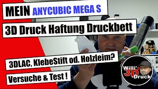 3D Druck Druckbetthaftung 3dlac Sprühkleber Klebe Stift od doch Holzleim der Test [upl. by Camey695]