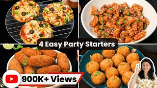 4 Easy Party Starter Recipes in 10 Mins  स्नैक्स रेसिपी  Snacks Recipes Part3  MintsRecipes [upl. by Barraza]