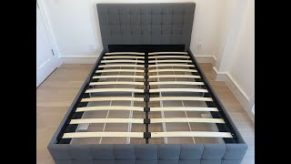 CosmoLiving by Cosmopolitan Elizabeth Upholstered Bed with Storage Assembly Storage Platform Bed [upl. by Oilenroc975]