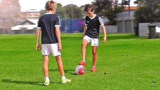 TOP 4  Easy Football Skills for Kids amp Beginner  Tutorial [upl. by Trev657]