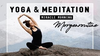 Yoga amp Meditation Morgenroutine  Selbstbewusst Positiv amp Dankbar in deinen Tag starten [upl. by Eastman]