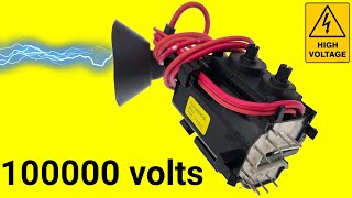 Make 37v to 100000v High Voltage Generator  High Voltage Transformer [upl. by Nawotna383]