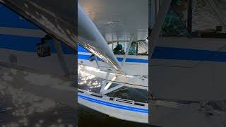 LAKE TAKE OFF in our Piper PA18 Super Cub airplane aviation flying floatplane [upl. by Ahso130]