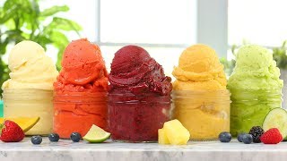 5 EASY Fruit Sorbets  Dairy Free Summer Desserts [upl. by Eardnaed208]