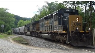 CSX L 140 03 Local Covered Hoppers by Rolling Acres 7324 SD403 ES40DC lead [upl. by Aicnelav]