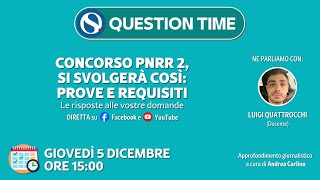 Concorso PNRR 2 si svolgerà così prove e requisiti QUESTION TIME con Quattrocchi [upl. by Ares36]