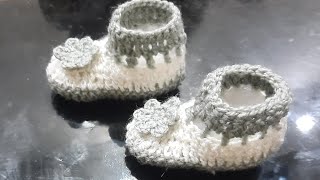 baby booties 6 to 12 month full video woollen easy way [upl. by Nerua136]